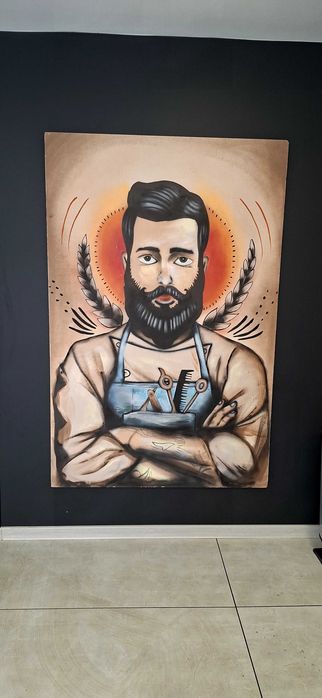 Obraz Barber, ręcznie malowany
