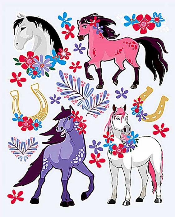Naklejki, naprasowanki na ubrania, konie, NOWE