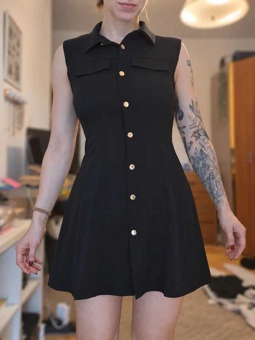 M /38 Zara Sukienka mini wizytowa nowa klasyczna mała czarna elegancka