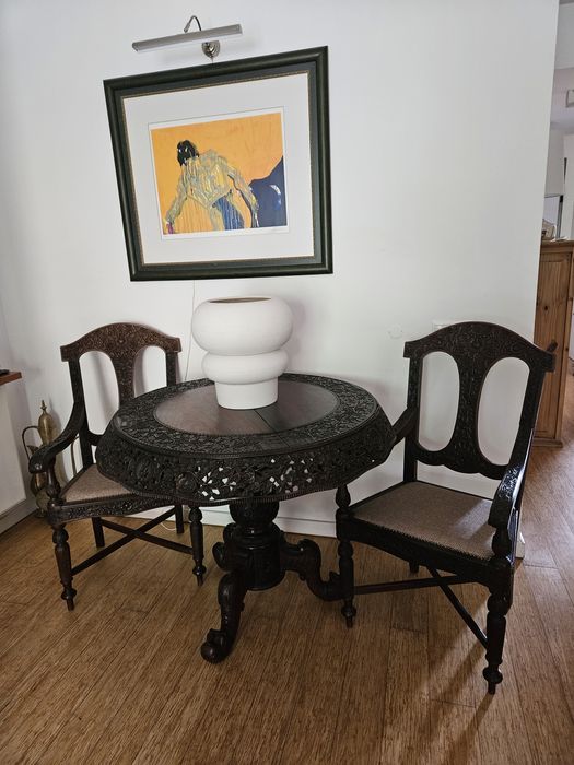 Conjunto Antigo Mesa e Cadeiras Indo Português