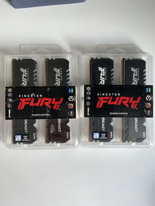 Kingston DDR4 32gb (4x8) 3200Mhz FURY Beast RGB Black