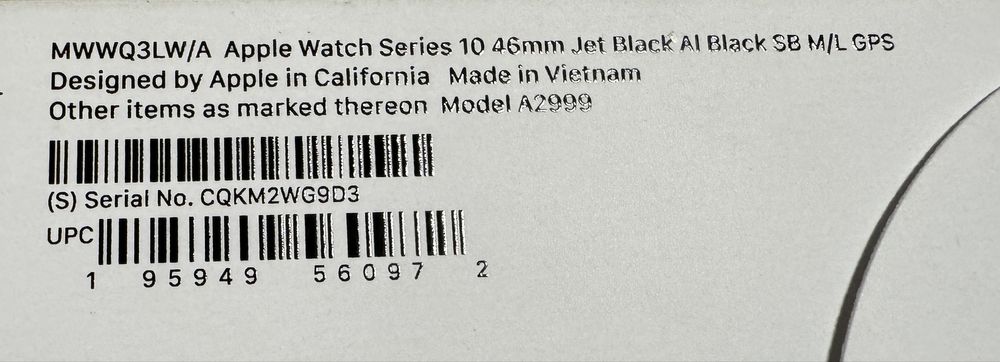 Apple Watch Series 10 GPS, 46mm Jet Black