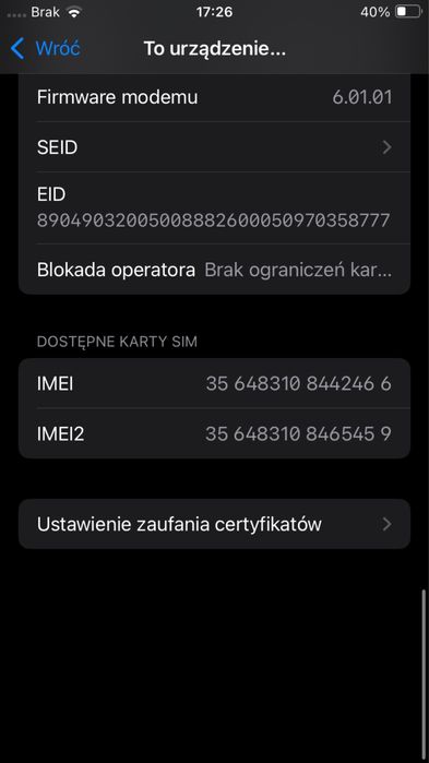 Iphone SE bez rys bateria 100%