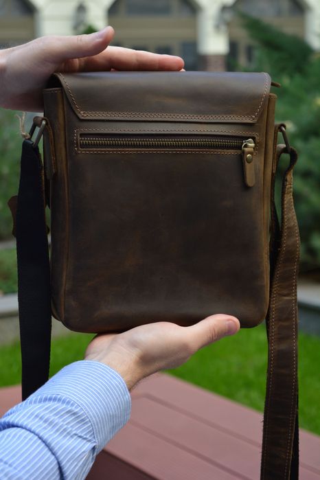 Сумка чоловіча ручної роботи з натуральної шкіри сумка мужская кожаная