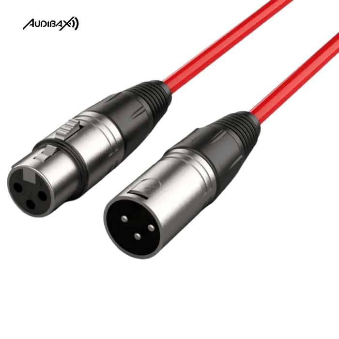 Audibax Silver XLR Cabo Macho - XLR Fêmea 3 Metros Vermelho