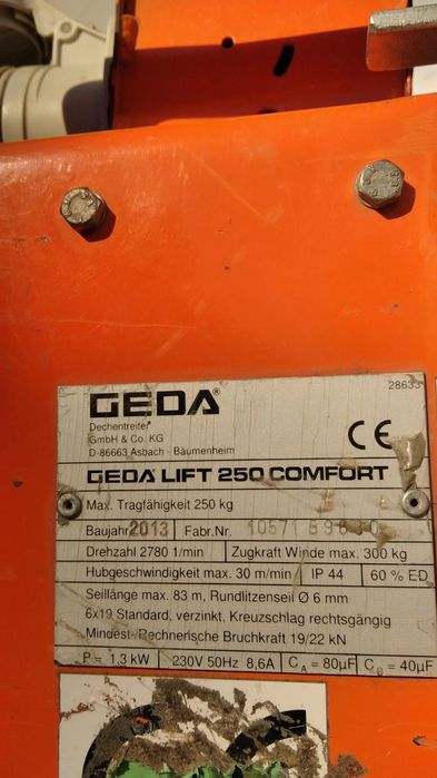 Drabina dekarska winda 12m GEDA LIFT 250 Comfort