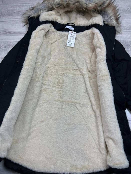 Kurtka Reserved Damska 36/S Parka Zimowa Ocieplana długa B4 kożuch