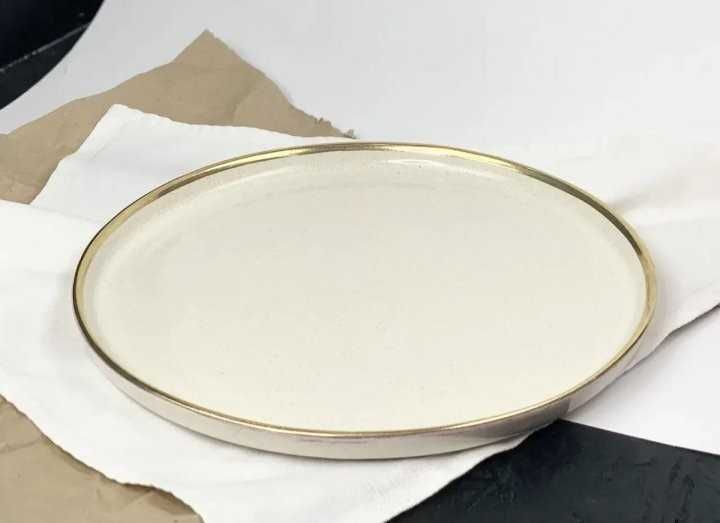 Нова тарілка ручної роботи Gold Cappuccino, тортівниця, 29см
