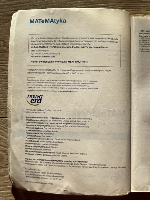 Matematyka 1 - zakres podstawowy