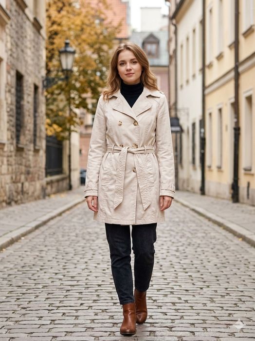 Бежевий тренч 40-44 350