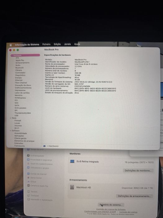 MacBook Pro de 16 polegadas, modelo de 2019 cor cinzento sideral