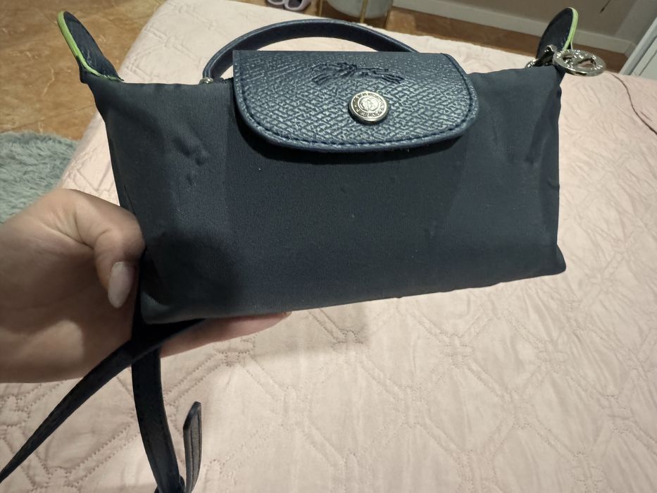 Mala Longchamp preta pequena | Tiracolo + pega de mão