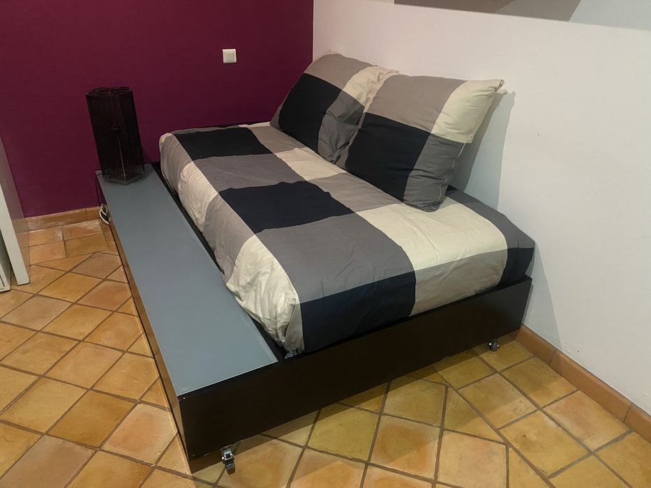 Cama solteiro lacado preto