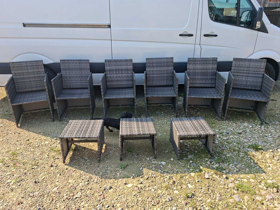 zestaw ogrodowy wypoczynkowy z ratanu