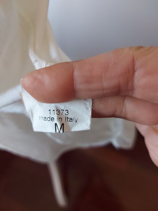 Vestido Italiano Branco de Folhos de Seda - Tam° M