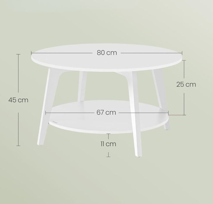 Stolik biały okrągły 80x80x45
