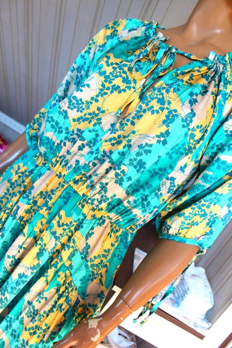 Okazja Just Paul długa sukienka Jamaica dress Herbal Taste letnia zwiewna krótszy przód