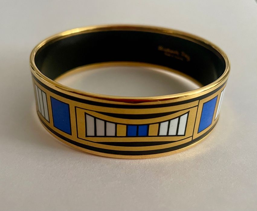 Bransoletka pozłacana vintage. Michaela Frey. Austria. Art deco. Geometryczny wzór.