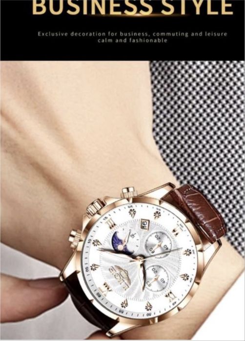 Наручний годинник Lige Luxury Rose Mhite