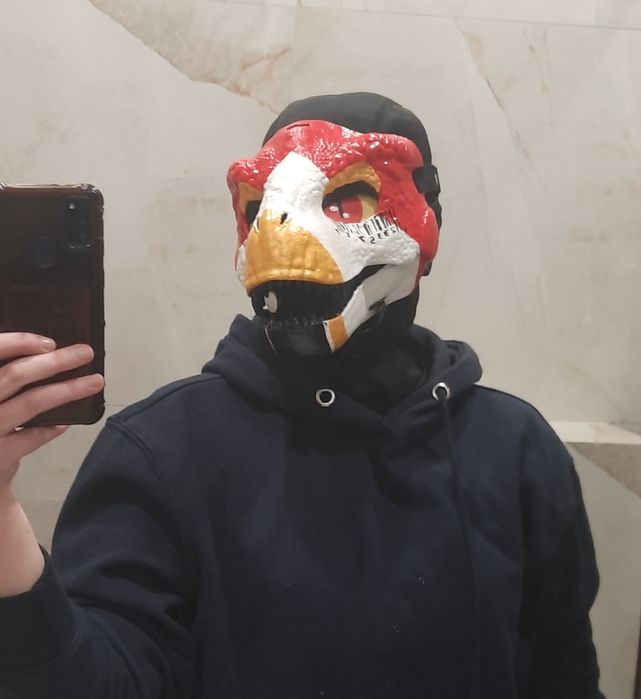 Furry fursuit head dino maska