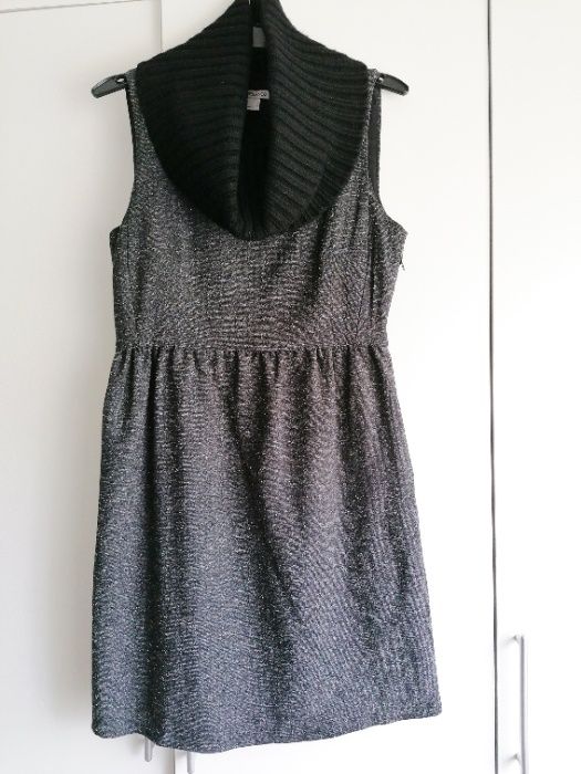 Vestido Clássico Gola Malha Blanco