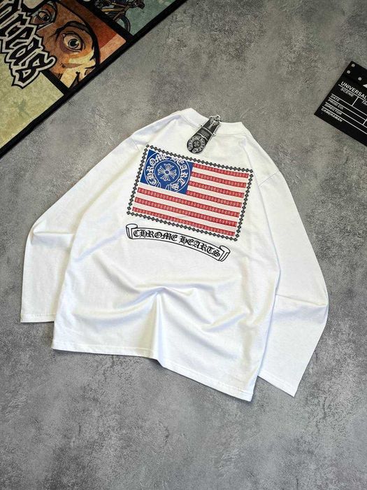 Лонг слив chrome hearts белый