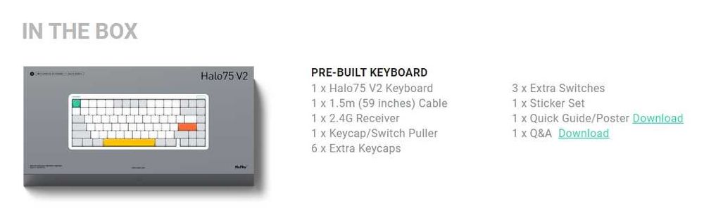 Nuphy Halo75 V2, switch mint/raspberry/lemon/silent red