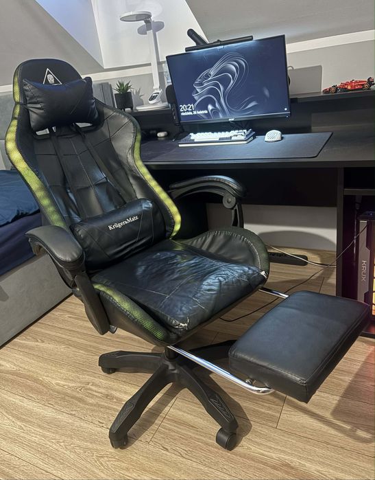 Fotel gamingowy led masaż