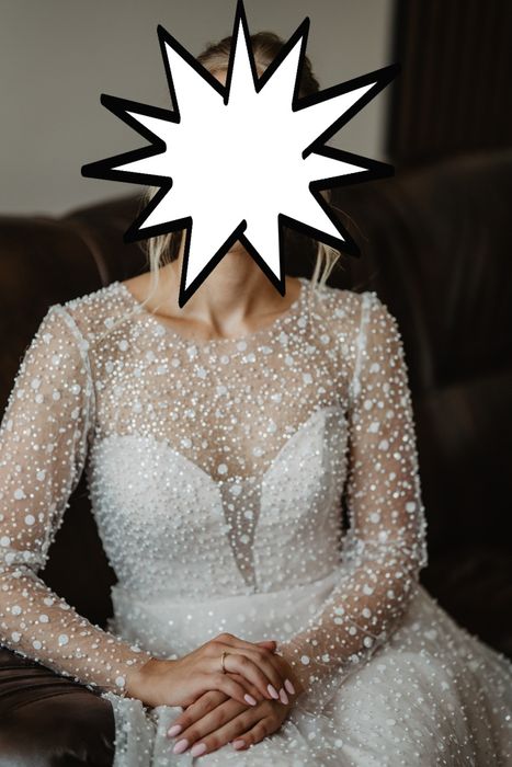 Suknia ślubna z perełkami