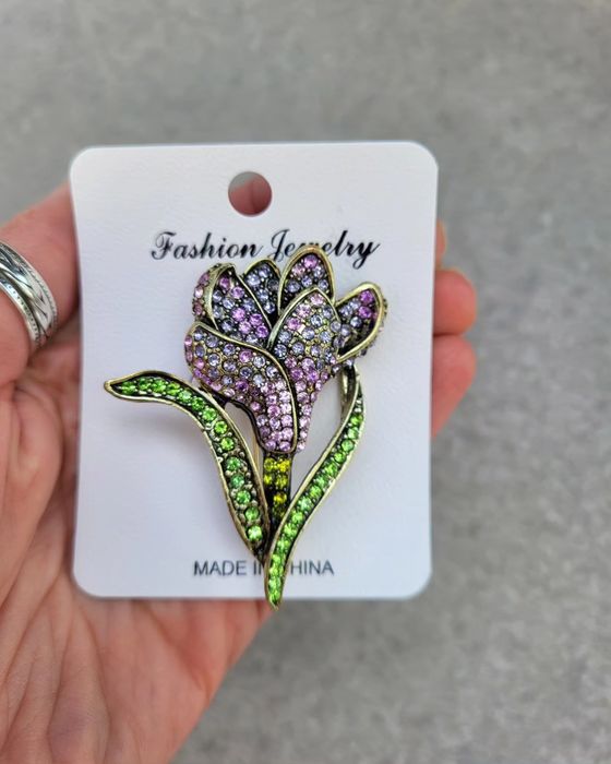 Broszka tulipan fioletowy