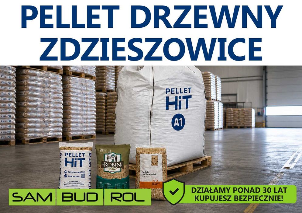 Pellet drzewny ZDZIESZOWICE, klasa A1 oraz A2, big bag i workowany, transport pod dom, bezpieczna płatność u kierowcy!