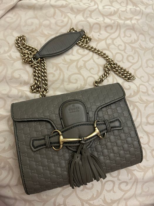 GUCCI Emily Mini Micro GG Leather Shoulder