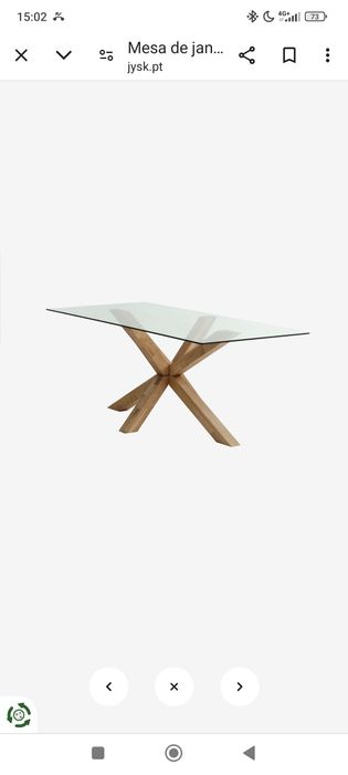 Mesa retangular vidro