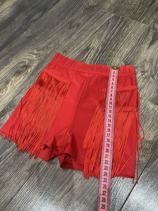 Червоні тренувальні шорти з бахромою shok, для бальних танців
