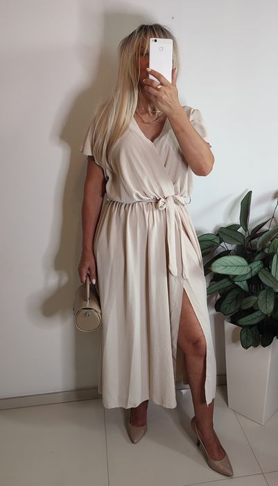 Sukienka plus size 4xl 5xl 6xl wesele chrzciny lato wiskoza