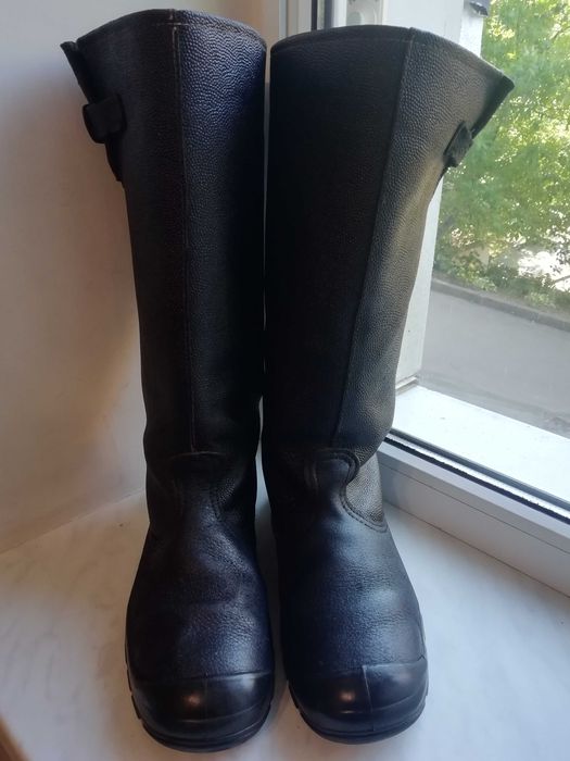 Чоботи шкіряні кирзові з теплими вставками