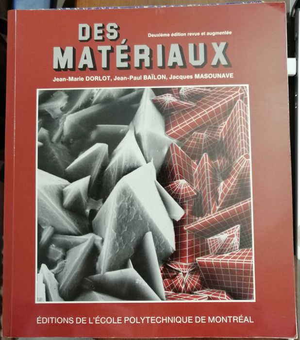 Livro sobre estudo dos materiais: Des Matériaux, em francês