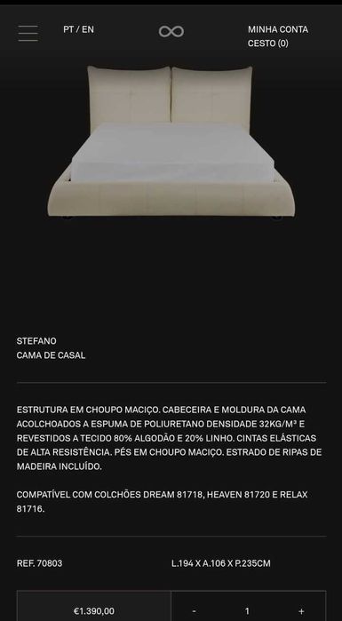 Cama de casal da Area
