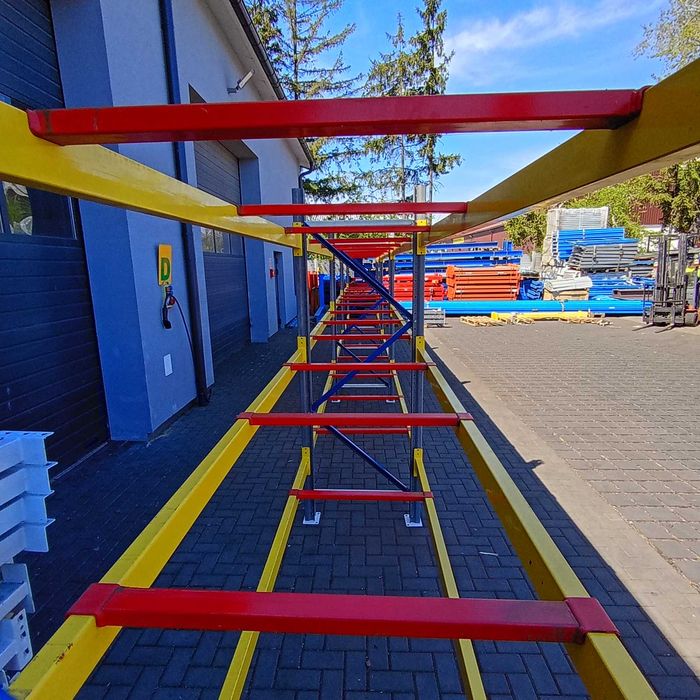 Mocny regał magazynowy półkowy Mago MGL przemysłowy H220cm trawers 270
