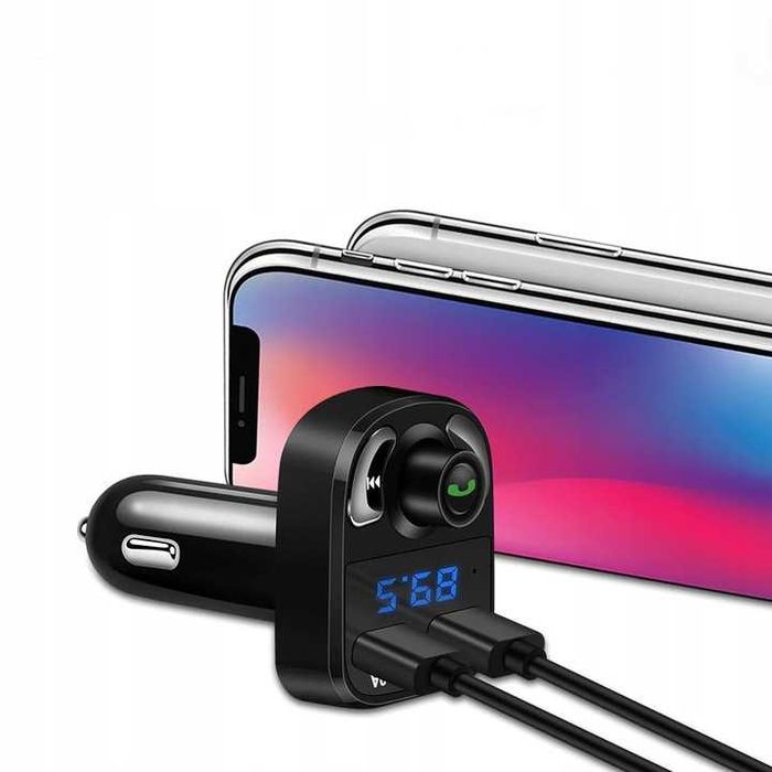 TRANSMITER bluetooth FM MP3 SD ładowarka 2xUSB