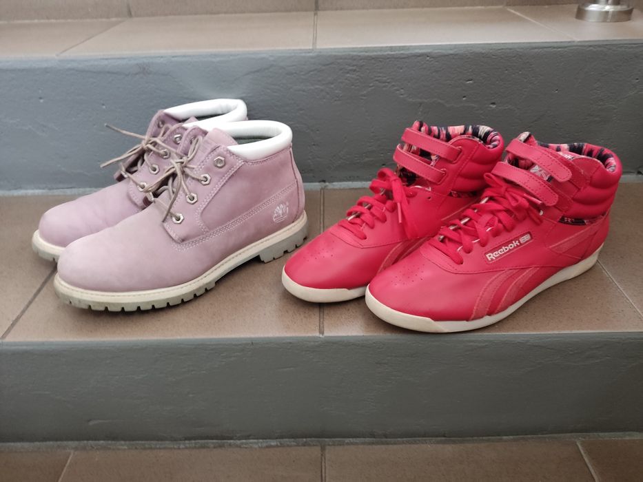 Ботинки Timberland, Reebok  кожа