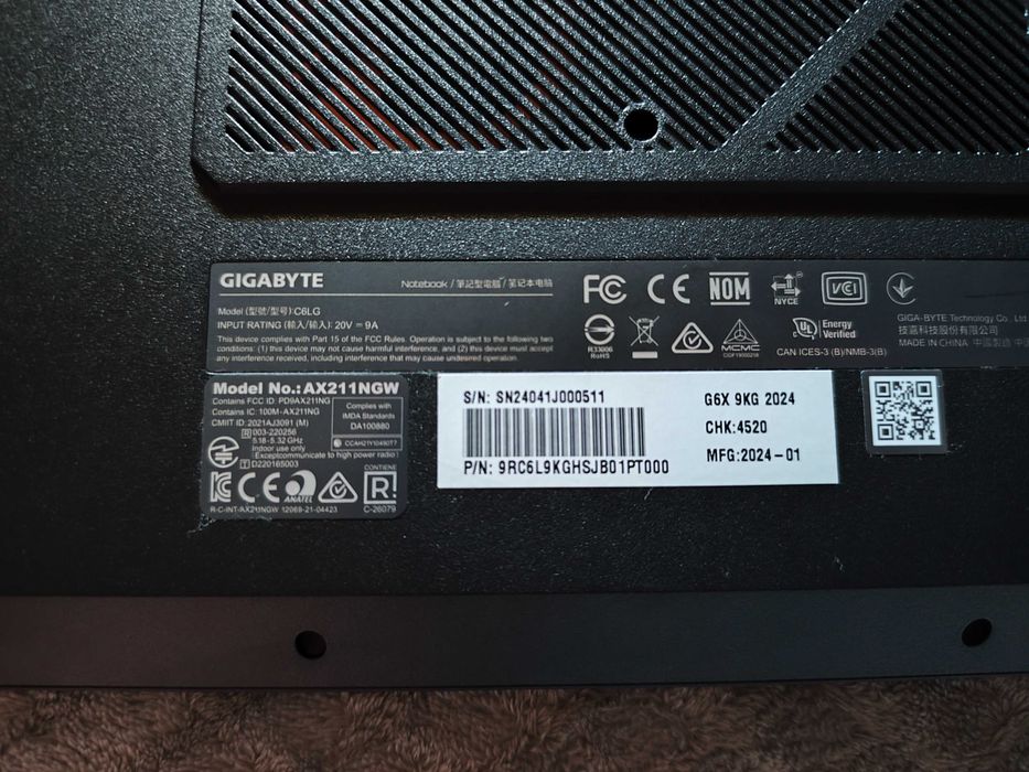 Portátil Gigabyte G6X 9KG 2024