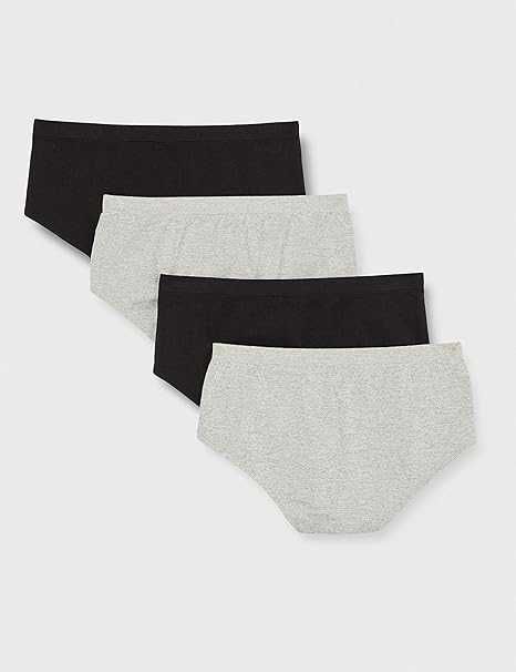GIRL BY ATHENA Majtki Dziewczęce Bezszwowe 4-Pak Grey/Black 10 Lat