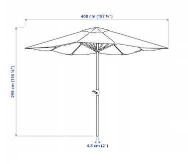 IKEA LJUSTERO Parasol ogrodowy beżowy 400 cm