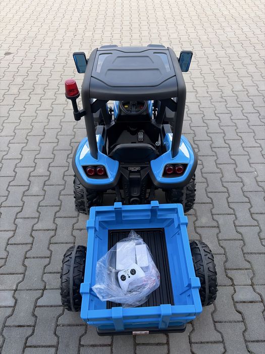 TRAKTOR na Akumulator Elektryczny Dla Dzieci 2X200W 24V 7Ah Przyczepka