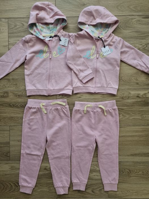 2 x Komplet dres spodnie i bluza / dziewczynki rozm. 3-4l / Elle / Bliźniaczki