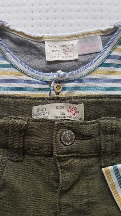Spodnie + koszulka ZARA rozm. 74