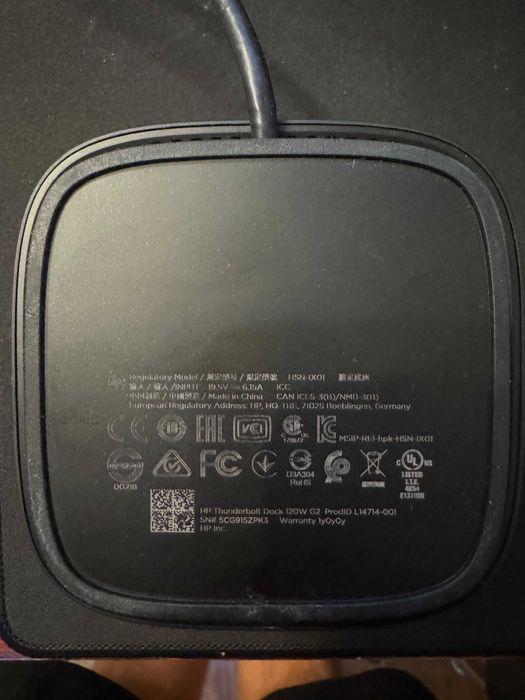 Stacja dokująca HP Thunderbolt Dock 120W G + zasilacz