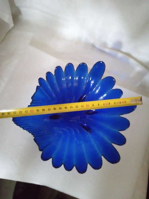 Patera szklana niebieska