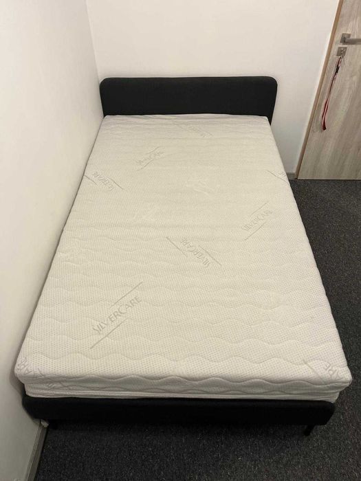 Materac SUMMER  + Łóżko SLATTUM IKEA 120x200 cm - Pianka, lateks kokos